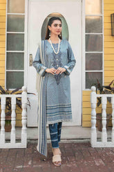 Tehzeeb by Tawakkal Unstitched 3 Piece Emb Lawn Print Suit-T-8752