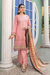Tehzeeb by Tawakkal Unstitched 3 Piece Emb Lawn Print Suit-T-8754