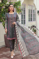 Tehzeeb by Tawakkal Unstitched 3 Piece Emb Lawn Print Suit-T-8756