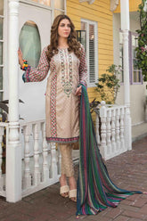 Tehzeeb by Tawakkal Unstitched 3 Piece Emb Lawn Print Suit-T-8757