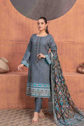 Saaja by Tawakkal Unstitched 3 Piece Emb Digital Print Lawn Suit-S-8893