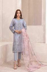 Niesha by Tawakkal Semi Stitched 3 Piece Emb Slub Lawn Suit-N-8962