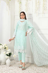 Gardenia by Tawakkal Semi Stitched 3 Piece Fancy Emb Lawn Suit-G-8968