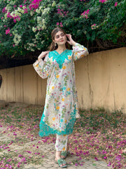 BK Clothings Stitched 2 Piece Lawn Collection-Floral forast