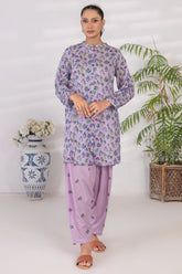 Basic Essentials By Dor Stitched Co Ords Digital Printed Cotton Collection'2025-DBEC-03-Lilac