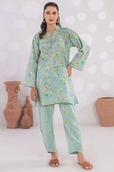 Basic Essentials By Dor Stitched Co Ords Digital Printed Cotton Collection'2025-DBEC-04-Mint