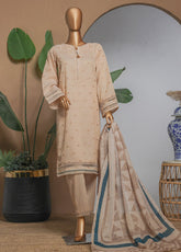 Damask By HZ Stitched 3 Piece Gold Jacquard Eid Edit Collection-DBJ-044