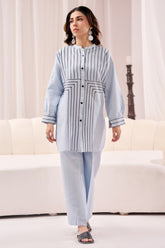 Pret Essentials By Dor Stitched Co Ords Embroidred Edit Collection'2025-DPEC-02-Sky