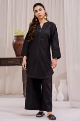 Pret Essentials By Dor Stitched Co Ords Embroidred Edit Collection'2025-DPEC-04-Black