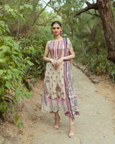 Gul Bahar By Inara Stitched 3 Piece Summer Suit-IVORY DR-02