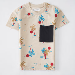 Kjunction Boys Half Sleeves-Printed T-Shirt