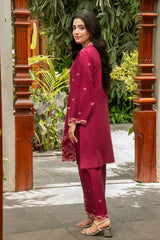 Tng By MD Stitched Bahar Collection-Mehek (Maroon)