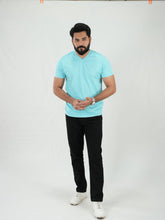 Mercato Sky Blue V Neck Shirt