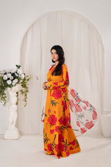 Feathers Unstitched 3 Piece Digital Printed Lawn Summer Suit-HARMIX-FT710