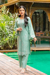 Tng By MD Stitched Bahar Collection-Baharaan (AquaMarin)