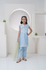 Mahroo Stitched 3 Piece Formals Kids Collection'2025-GS-EMB-001