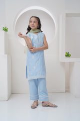 Mahroo Stitched 3 Piece Formals Kids Collection'2025-GS-EMB-001