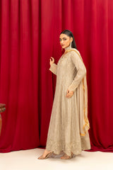 Manahils Stitched Formals K-136-Beige