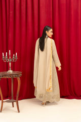 Manahils Stitched Formals K-136-Beige