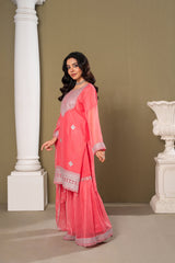 Midway Arts Stitched 3 Piece Formals Collection'2026-embroidered-chiffon-gharara-suit-3-pcs