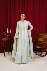 Manahils Stitched Formals Maxi-106-Ice Blue