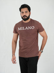 Mercato Round Neck Brown Shirt