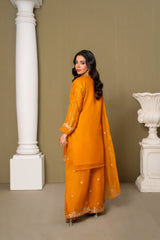 Midway Arts Stitched 3 Piece Formals Collection'2026-remium-chiffon-3-pc-gharara-dress