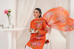 Feathers Unstitched 3 Piece Digital Printed Lawn Summer Suit-KALORIX-FT707