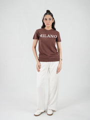 Mercato Round Neck Brown Shirt