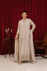 Manahils Stitched Formals Maxi-106-Tan