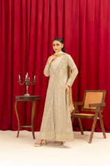 Manahils Stitched Formals K-135-Camel Brown