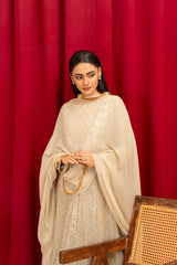 Manahils Stitched Formals K-135-Camel Brown