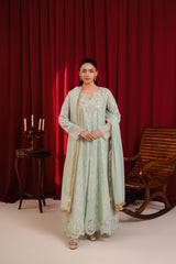 Manahils Stitched Formals K-136-Mint Green
