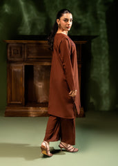 Nairah Co Ords Summer Solids Suit-Chestnut