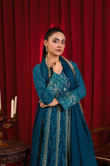 Manahils Stitched Formals B-007-Teal
