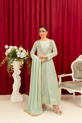 Manahils Stitched Formals K-135-Mint Green