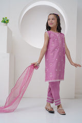 Mahroo Stitched 3 Piece Formals Kids Collection'2025-GS-EMB-002