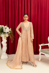 Manahils Stitched Formals K-135-Peach