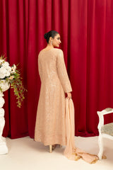 Manahils Stitched Formals K-135-Peach