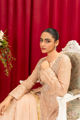 Manahils Stitched Formals K-135-Peach