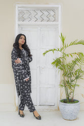 Black And White By Tehzeeb Threads Blooming Black 2-Piece Printed Cotton