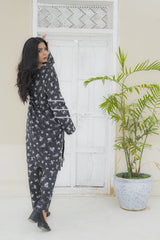 Black And White By Tehzeeb Threads Blooming Black 2-Piece Printed Cotton