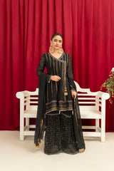 Manahils Stitched Formals Kurti 112-Black