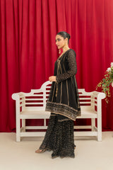 Manahils Stitched Formals Kurti 112-Black