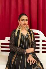 Manahils Stitched Formals Kurti 112-Black