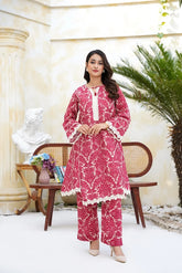 Arha Eman Stitched Winter Suit-Crimson Dusk – 2 Piece Ready To Wear