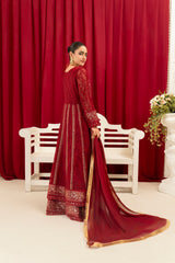 Manahils Stitched Formals B-007-Maroon