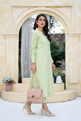 Arha Eman Stitched Winter Suit-Sage Edit – 2 Piece Silk Coord