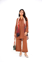 Arha Eman Stitched Winter Suit-Mocha Muse – 2 Piece Coord Ready To Wear