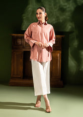 Nairah Shirts Summer Solids Suit-Dusty Rose